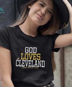 Julie Donuts Wearing God Loves Cleveland Fresh Brewed Shirt