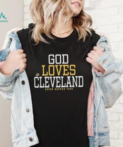 Julie Donuts Wearing God Loves Cleveland Fresh Brewed Shirt
