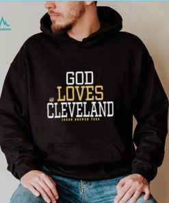 Julie Donuts Wearing God Loves Cleveland Fresh Brewed Shirt