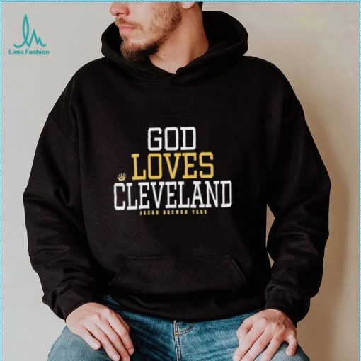 Julie Donuts Wearing God Loves Cleveland Fresh Brewed Shirt