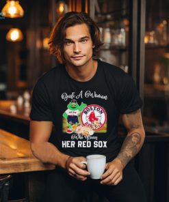 Just A Woman Who Loves Hers Wally the Green Monster Mascot Boston Red Sox Shirt