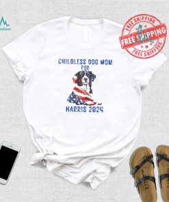 Kamala Harris 2024 Short Sleeve Tee Childless Dog Mom for Harris 2024 Shirt Dog Mom Election Top Patriotic Dog Mom Shirt