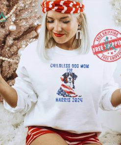 Kamala Harris 2024 Short Sleeve Tee Childless Dog Mom for Harris 2024 Shirt Dog Mom Election Top Patriotic Dog Mom Shirt