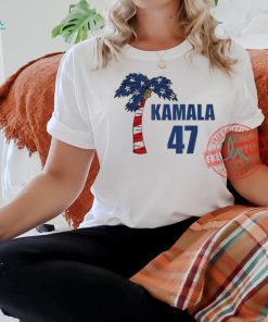 Kamala Harris 47 Coconut Tree USA Flag T Shirts