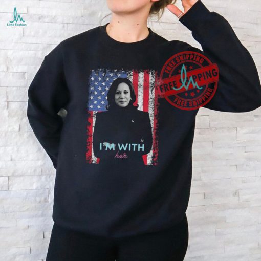 Kamala Harris I’m With Her American flag 2024 Shirt