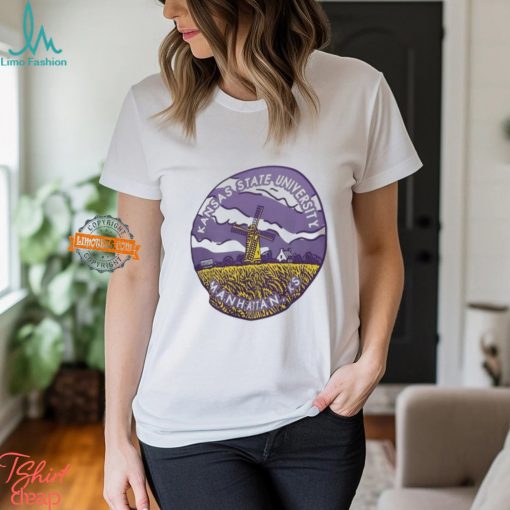 Kansas State University Manhattan KS windmill art circle shirt