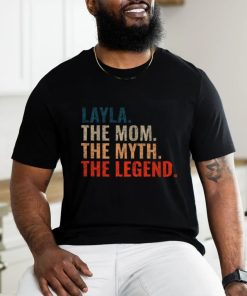 Layla The Mom The Myth The Legend Layla Name Retro 70s Distress T shirt