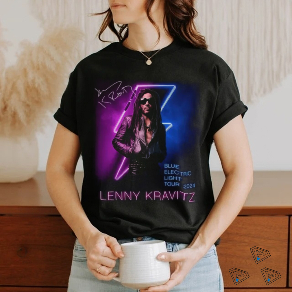 Lenny Kravitz Electric Blue Light Tour 2024 Signature Unisex T Shirt Lenny Kravitz Electric Blue Light Tour 2024 Signature Unisex T Shirt