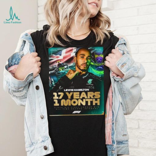 Lewis Hamilton 17 Years 1 Month Since His First Career Win All Time Record Interval F1 shirt