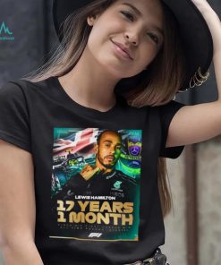 Lewis Hamilton 17 Years 1 Month Since His First Career Win All Time Record Interval F1 shirt