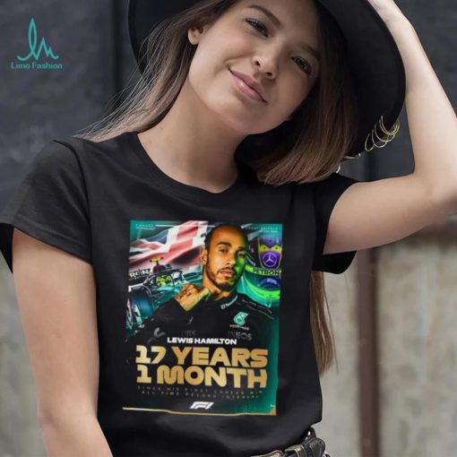 Lewis Hamilton 17 Years 1 Month Since His First Career Win All Time Record Interval F1 shirt
