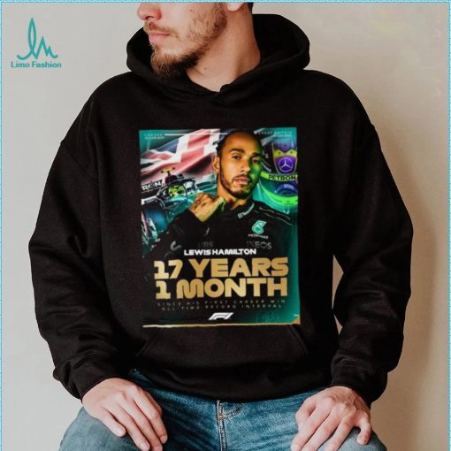 Lewis Hamilton 17 Years 1 Month Since His First Career Win All Time Record Interval F1 shirt