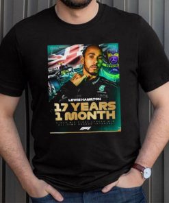Lewis Hamilton 17 Years 1 Month Since His First Career Win All Time Record Interval F1 shirt