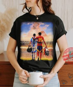 Lionel Messi and Lamine Yamal Champions shirt