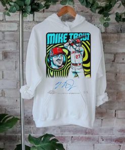 Los Angeles Angels Mike Trout topps card signature shirt