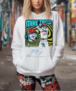 Los Angeles Angels Mike Trout topps card signature shirt