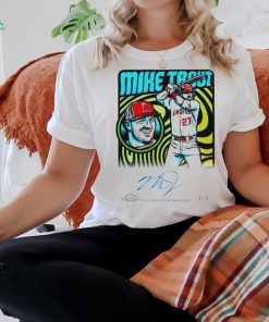 Los Angeles Angels Mike Trout topps card signature shirt