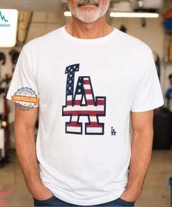 Los Angeles Dodgers L A logo x Flag of the United States shirt