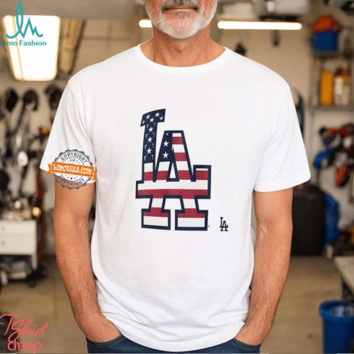 Los Angeles Dodgers L A logo x Flag of the United States shirt