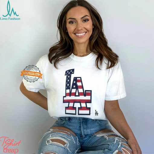 Los Angeles Dodgers L A logo x Flag of the United States shirt