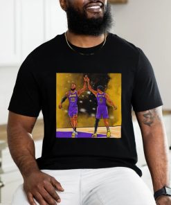 Los Angeles Lakers Lebron James and Bronny James Jr high five shirt