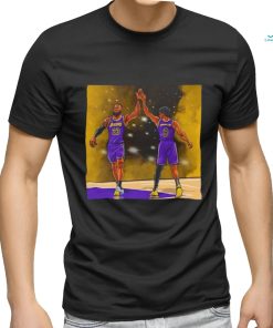 Los Angeles Lakers Lebron James and Bronny James Jr high five shirt