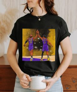 Los Angeles Lakers Lebron James and Bronny James Jr high five shirt