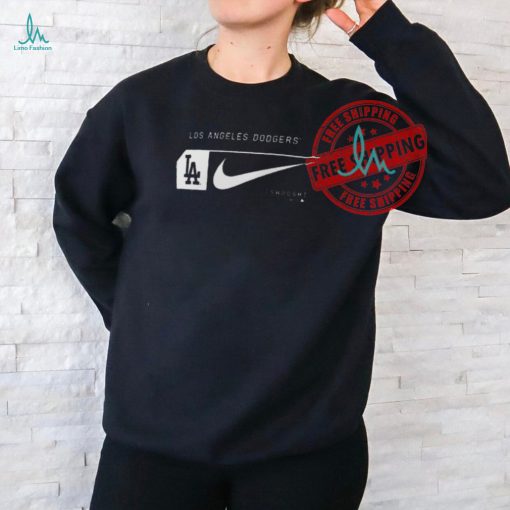 Los angeles dodgers nike fashion graphic swoosh 2024 shirt