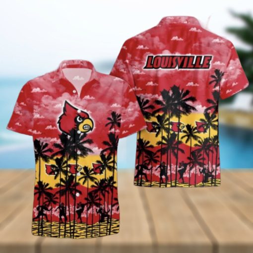 Louisville Cardinals Palms Tree Hawaiian Shirt