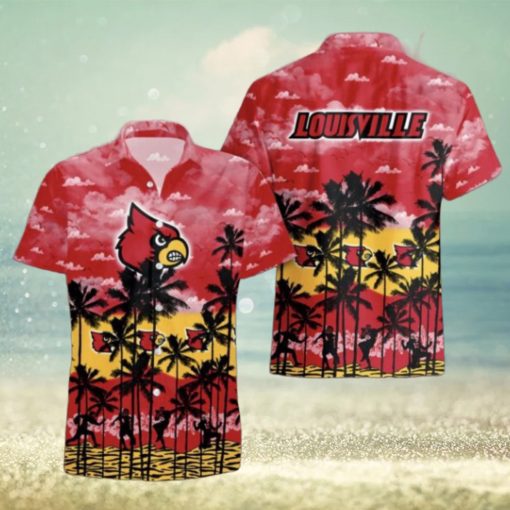 Louisville Cardinals Palms Tree Hawaiian Shirt