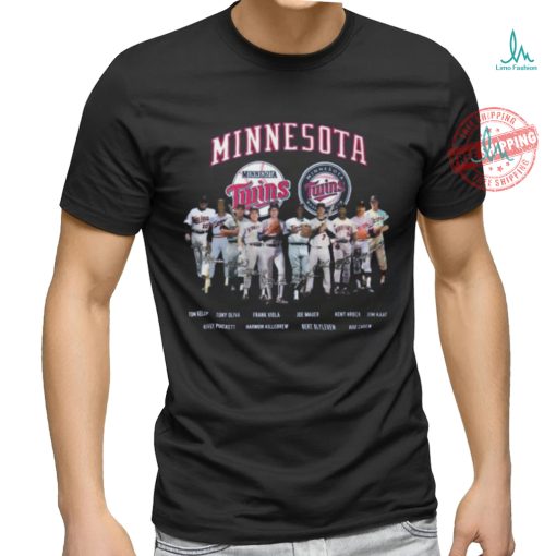 MLB Minnesota Twins Baseball Team Signatures T Shirt