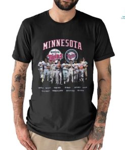 MLB Minnesota Twins Baseball Team Signatures T Shirt