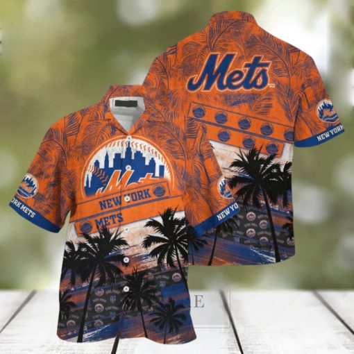 MLB New York Mets Hawaiian Shirt Palm Tree Pattern For Fans Sports