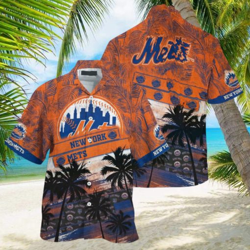 MLB New York Mets Hawaiian Shirt Palm Tree Pattern For Fans Sports