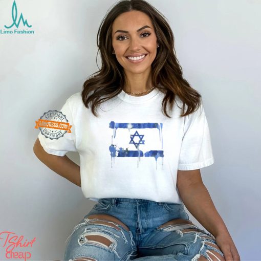 Marina Medvin Wearing Distressed Israeli Flag T Shirt