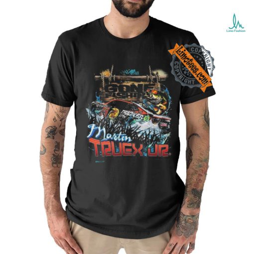 Martin truex jr joe gibbs racing team collection black gone fishin’ 2024 shirt