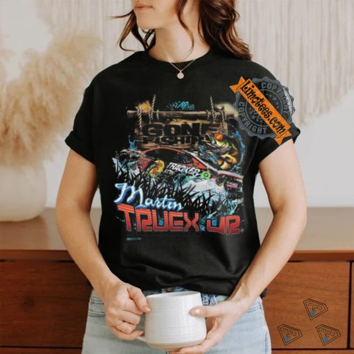 Martin truex jr joe gibbs racing team collection black gone fishin’ 2024 shirt