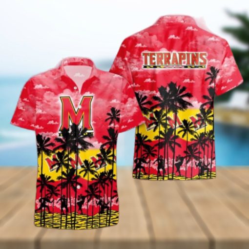 Maryland Terrapins Palms Tree Hawaiian Shirt