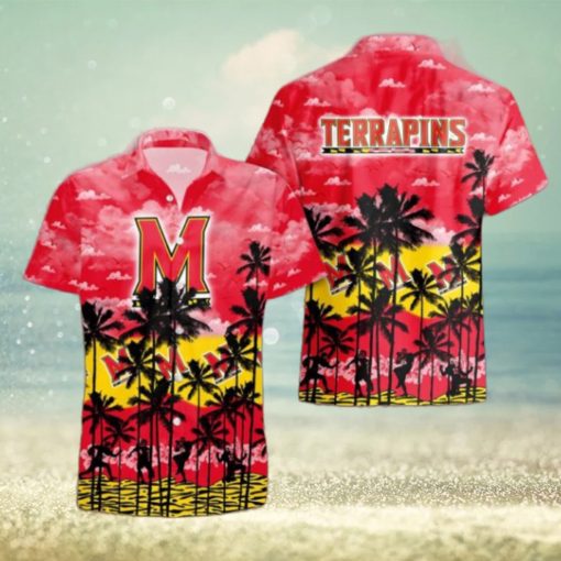 Maryland Terrapins Palms Tree Hawaiian Shirt