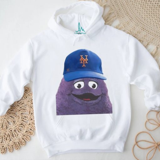 McDonald’s Grimace wearing New York Mets cap shirt