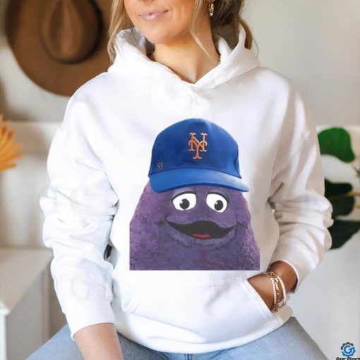 McDonald’s Grimace wearing New York Mets cap shirt