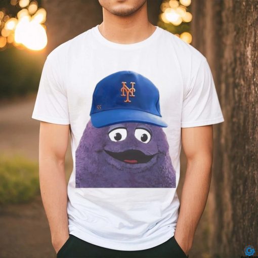 McDonald’s Grimace wearing New York Mets cap shirt