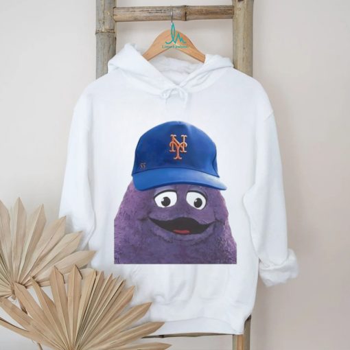 McDonald’s Grimace wearing New York Mets cap shirt