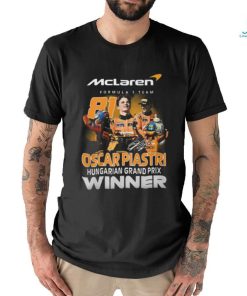 McLaren Formula 1 Team Oscar Piastri Hungarian Grand Prix Winner T Shirt