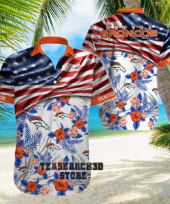 Men’s Denver Broncos Hawaiian Shirt USA Flag from USAmerci Store