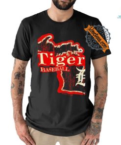 Michigan map Tigers baseball shirt