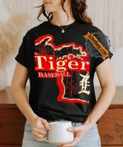 Michigan map Tigers baseball shirt