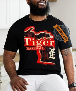 Michigan map Tigers baseball shirt