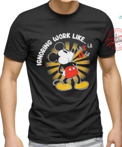 Mickey mouse ignoring work like shirt