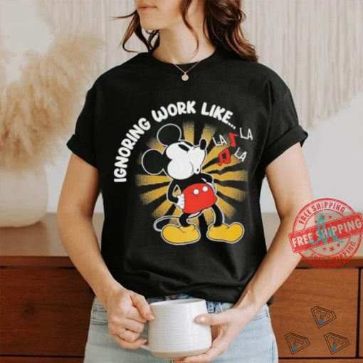 Mickey mouse ignoring work like shirt